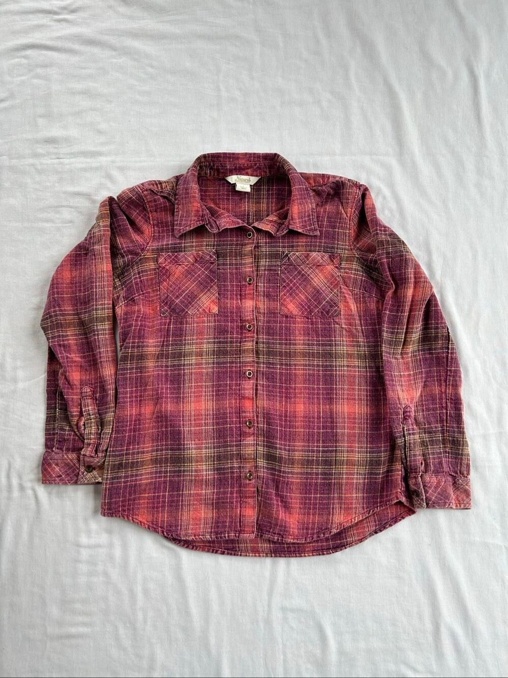 Natural Reflections 100% Cotton Button Down Pink/Purple Shirt Size S, Outdoors